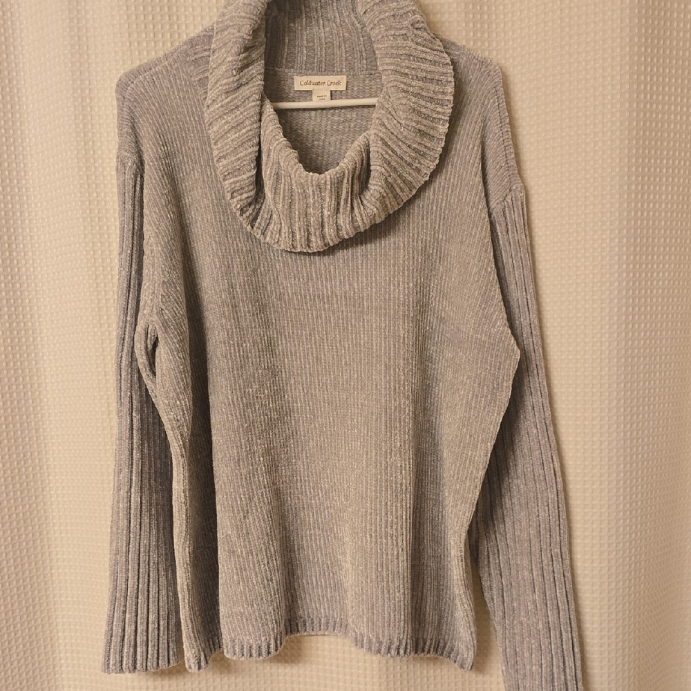 Coldwater Creek Light Gray Cowl Neck Sweater